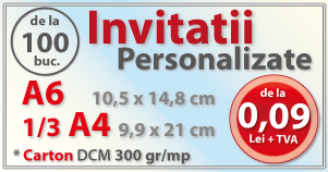 Invitatii personalizate - preturi
